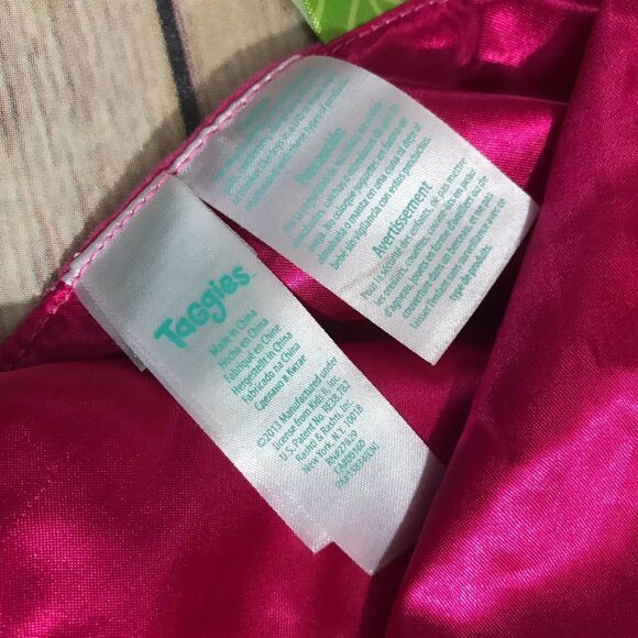 Taggies Pink Owl Mint‎ Green White Polka Dot Security Blanket Soft Rattle Lovey - Picture 2 of 5